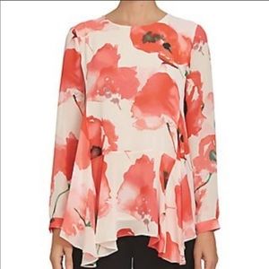 CeCe Watercolor Poppy Top